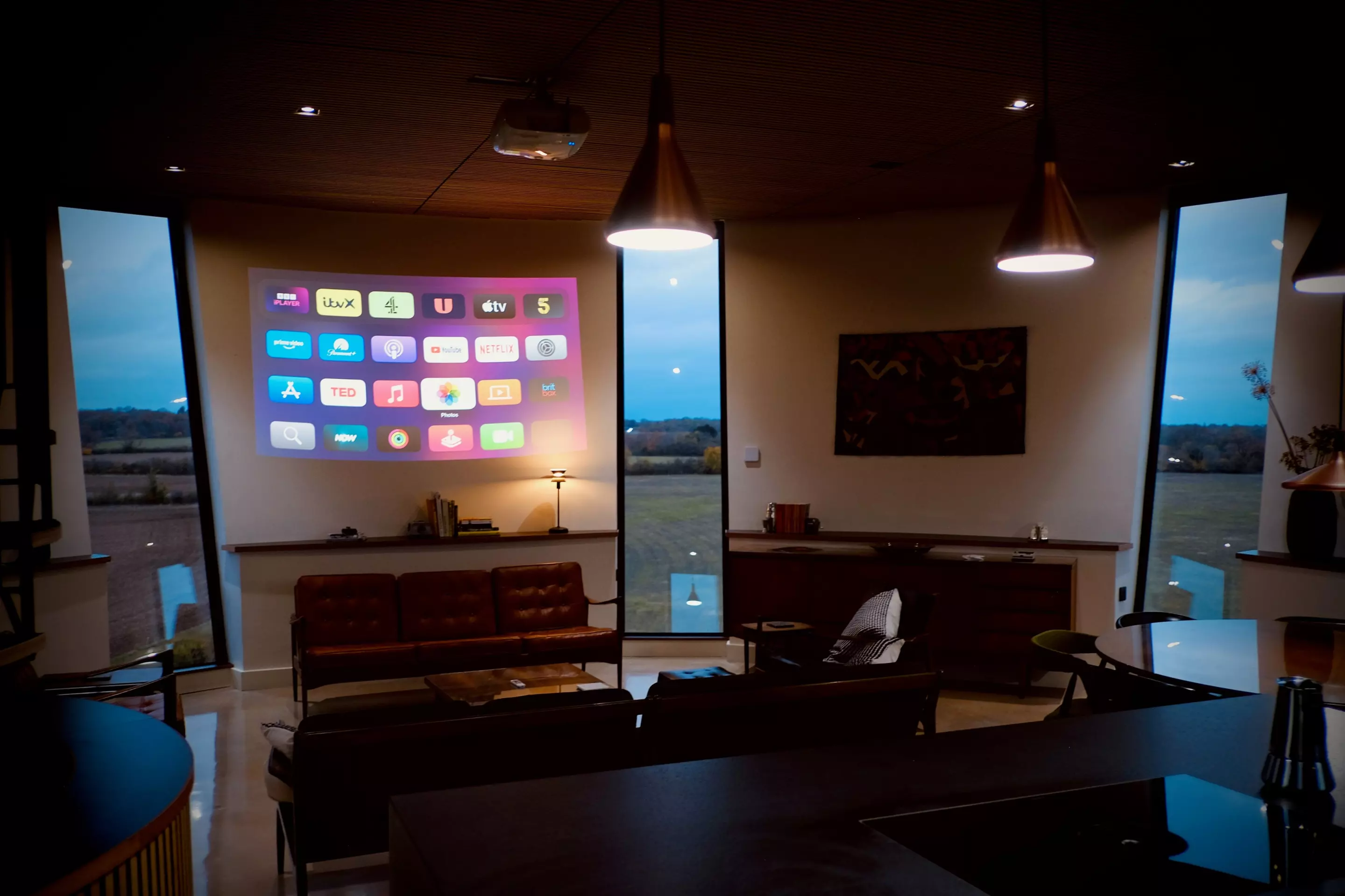 Tonwell Tower's interior has been fitted with lots of modern features, including a projector TV and a stereo system