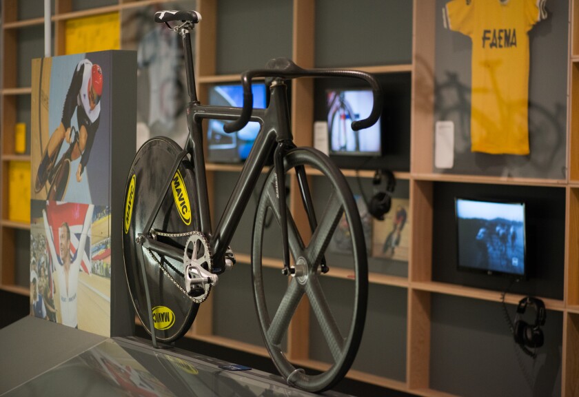 A carbon fiber track bike used by Chris Hoy during the 2012 Olympic Games