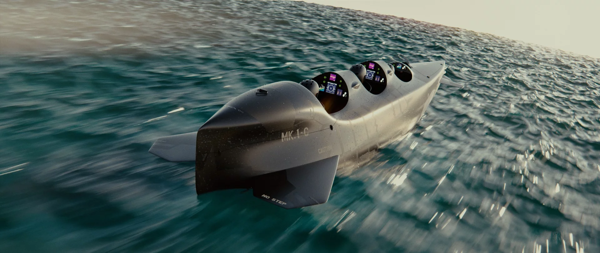 Ortega's vessels can do over 10 mph on the water, over 12 mph below the surface