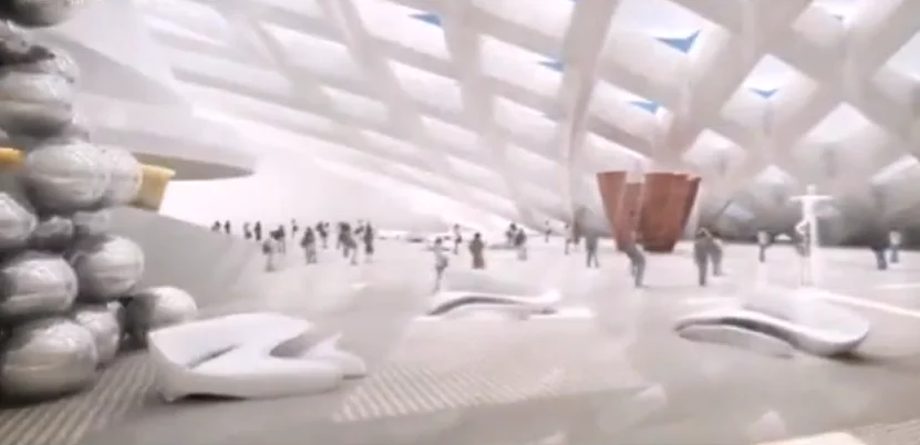 There's a 14-screen IMAX Cineplex and an ice-skating rink inside (Image: GoChengdoo)