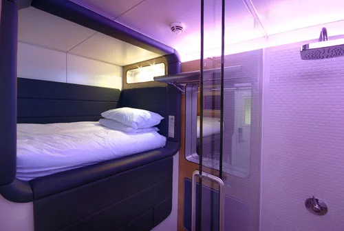 Cabins can be rented from 4 to 24 or more hours (Image: Yotel)