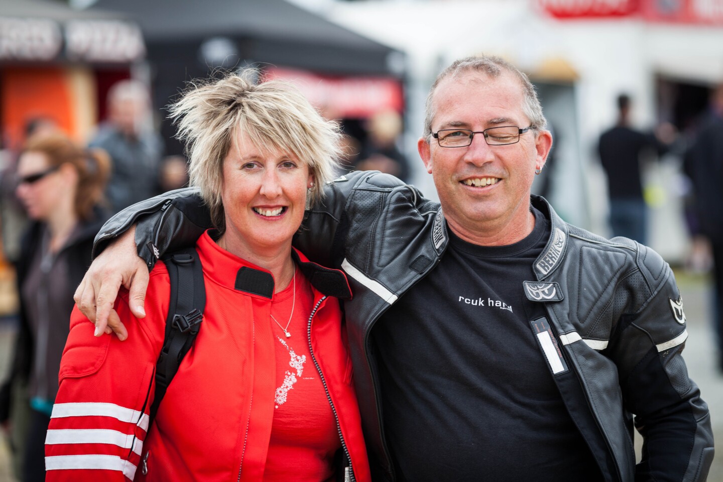 Simon "Sharky" Clark and new bride Robyn, WSBK fans