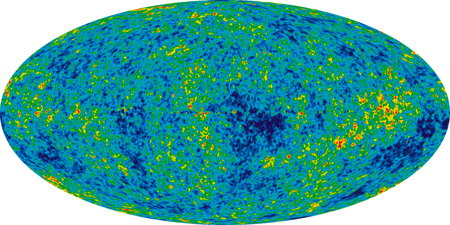 A "map" of the Cosmic Microwave Background, clearly showing fluctuations in temperature