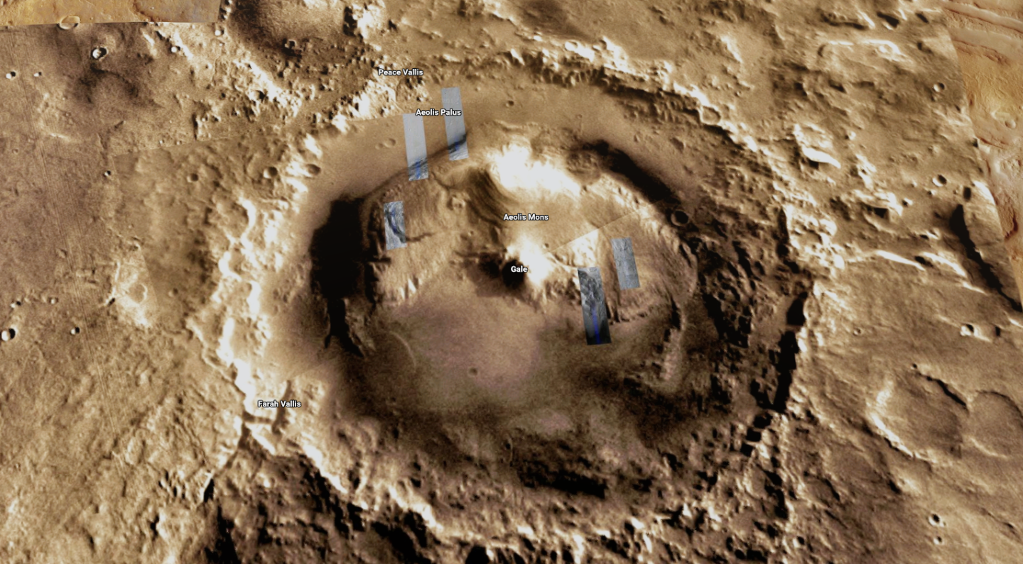 Gale Crater, the landing site of the Curiosity rover on Mars, is one region mapped out in high detail