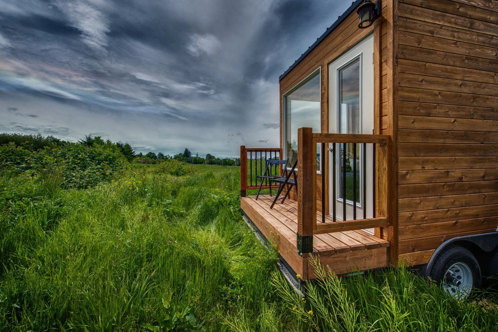 The Acorn's deck has space for a couple of chairs