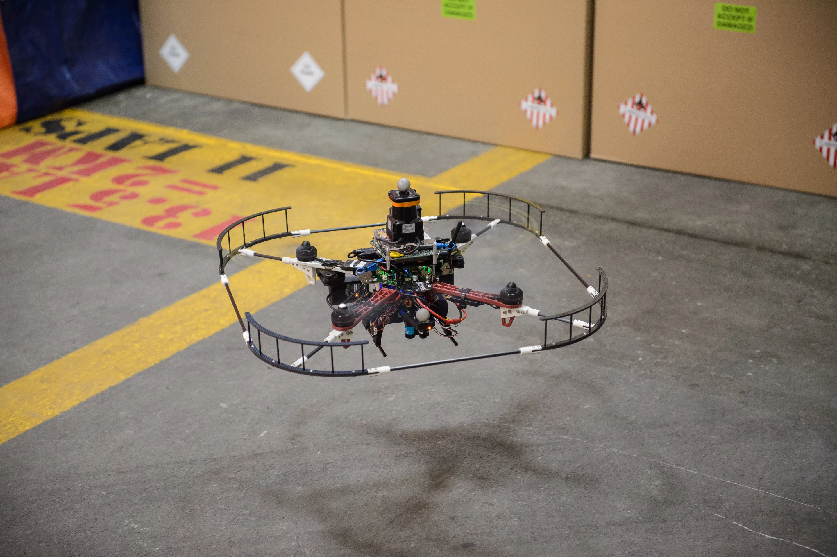 The quadcopter flew the course autonomously