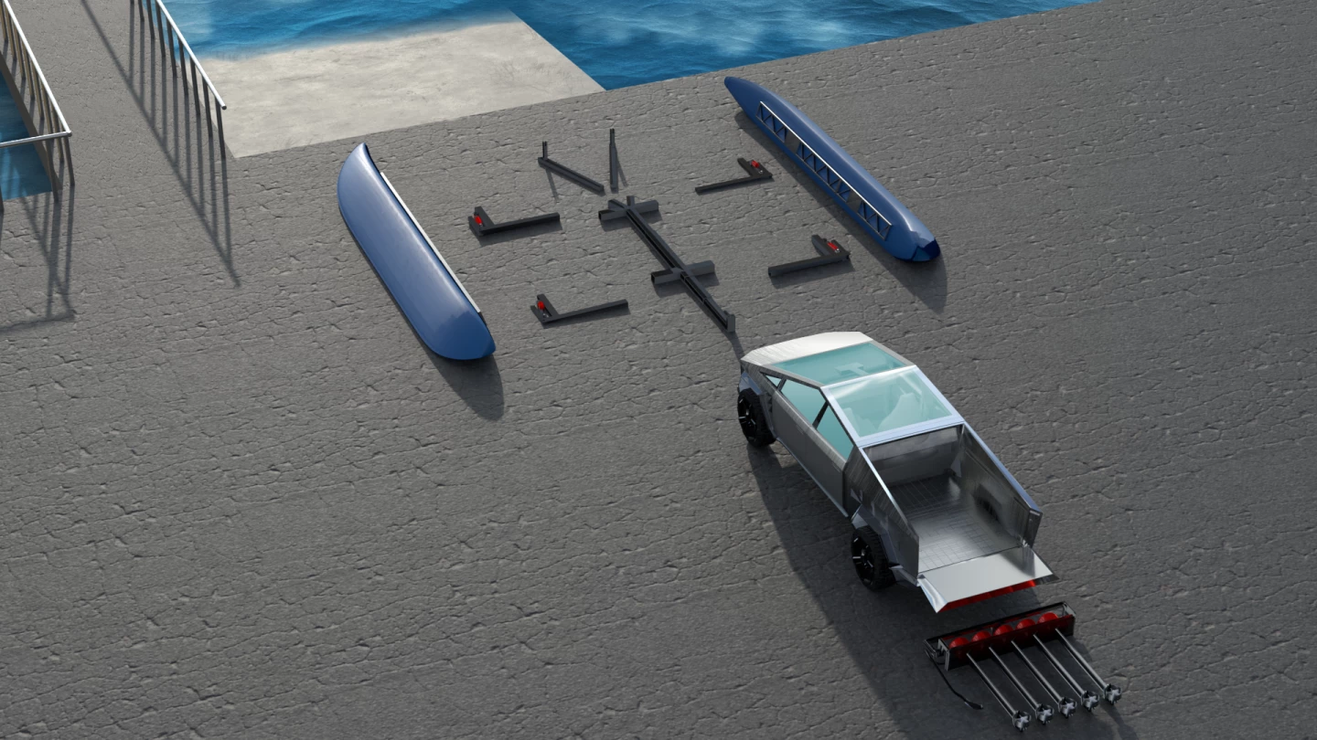 The Cybercat components would transform truck into boat