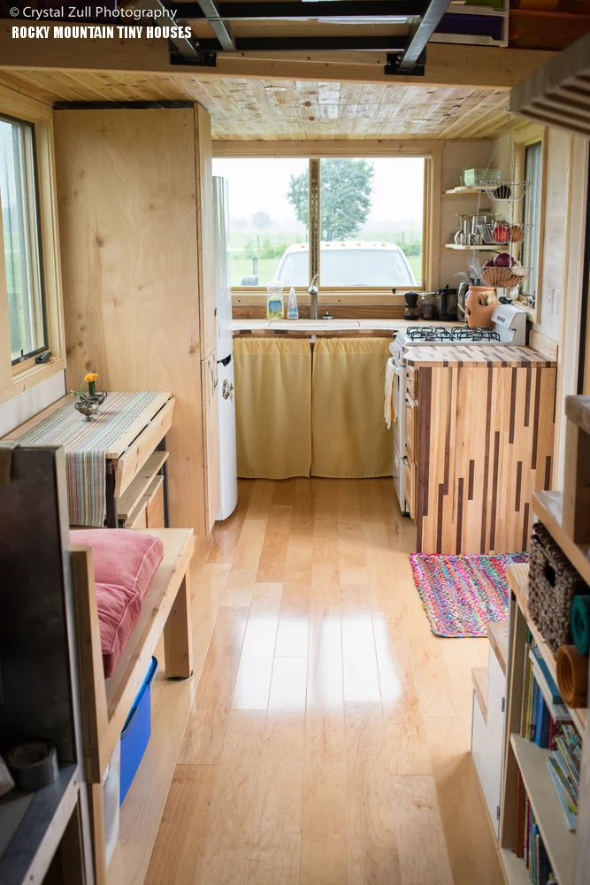 Looking into the kitchen from the dining area