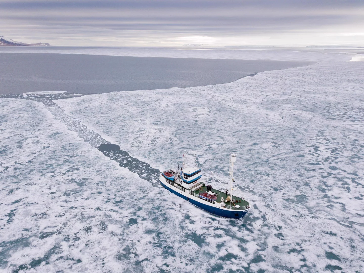 Drone – Svalbard. "Breaking into ice"