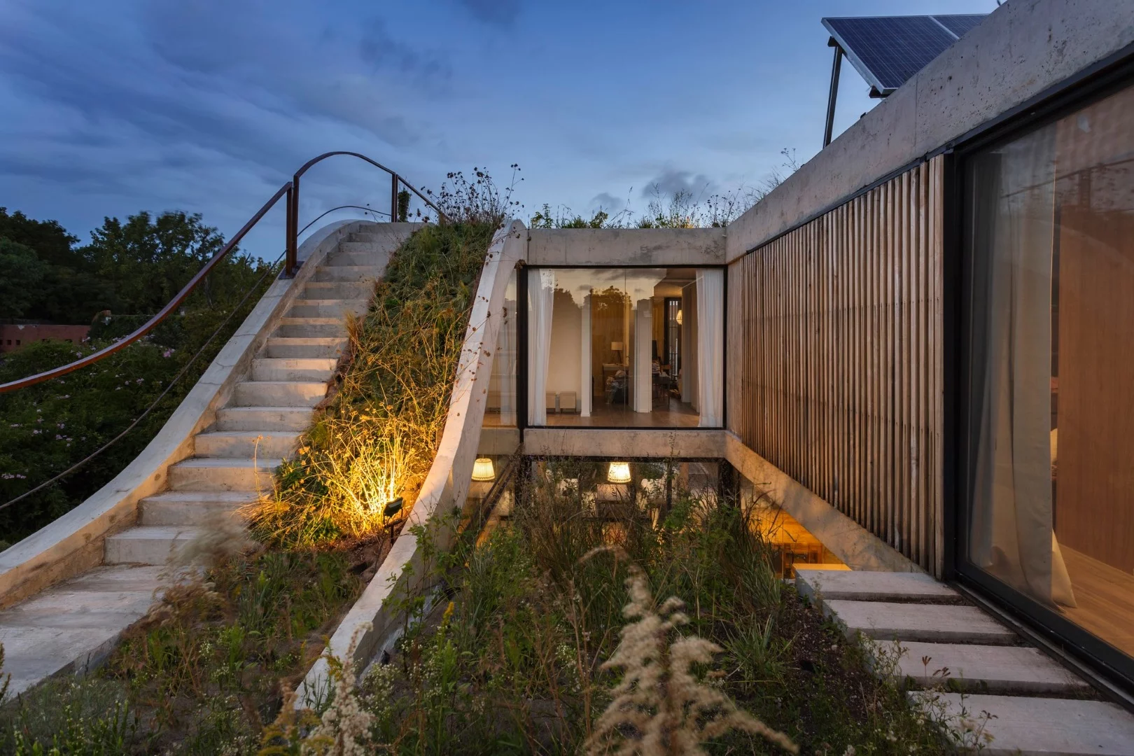 MeMo House boasts some sustainable design, including solar power and rainwater collection