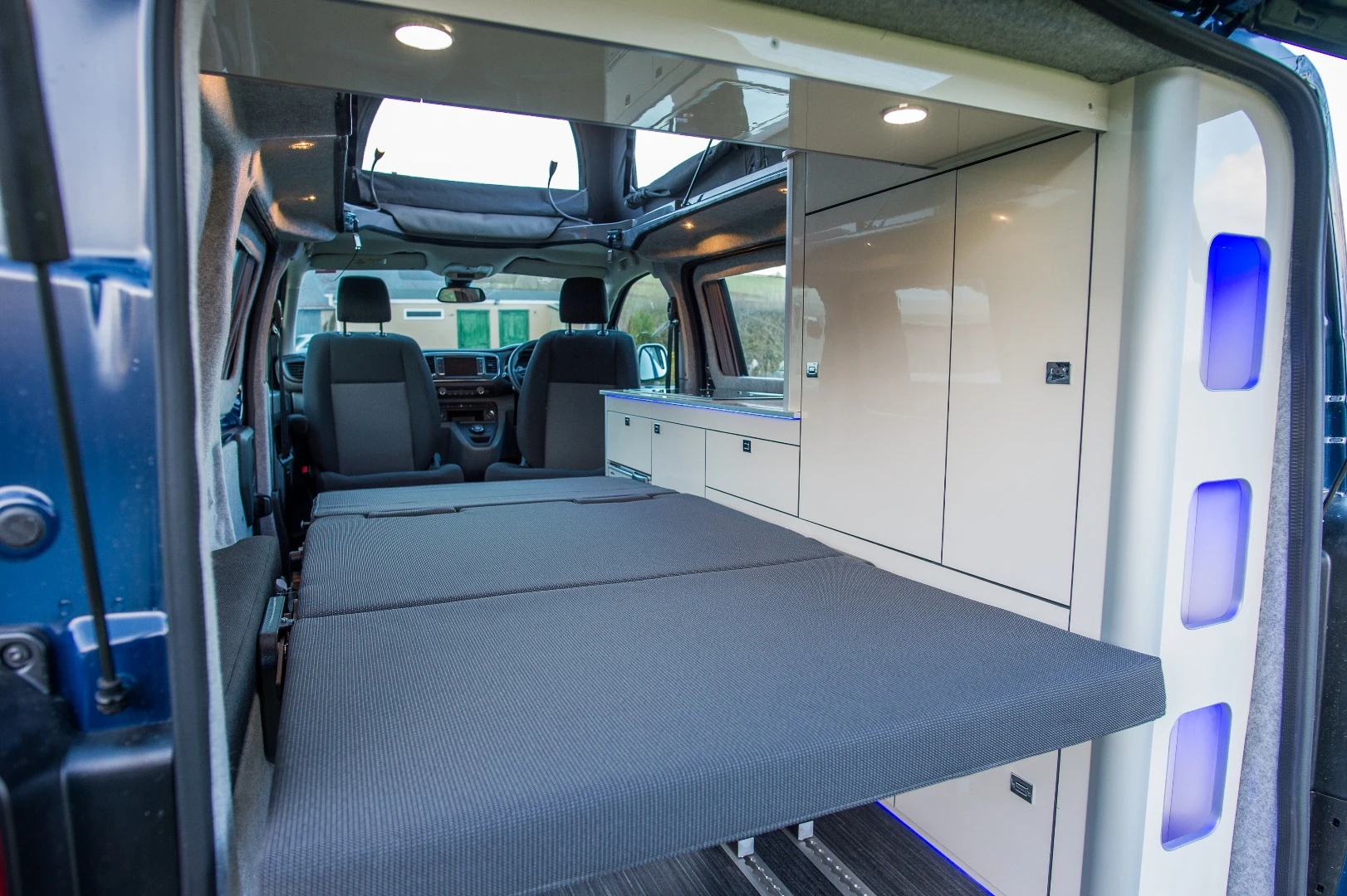 Toyota Proace Lerina camper van folding rear bench bed