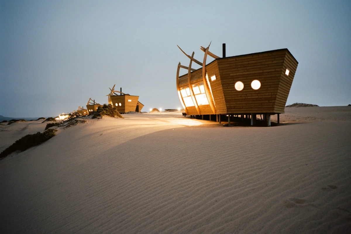 Shipwreck Lodge is a collection of 10 eco-minded cabins inside Skeleton Coast National Park