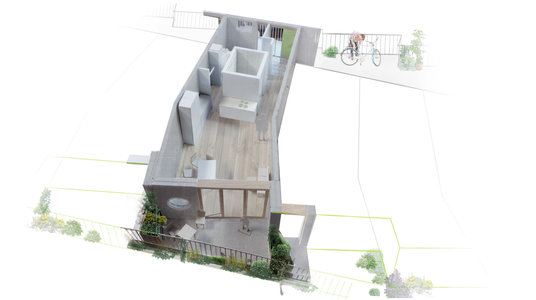 Passageways and doorways have been widened so that even the largest cargo bikes can be easily moved around the building