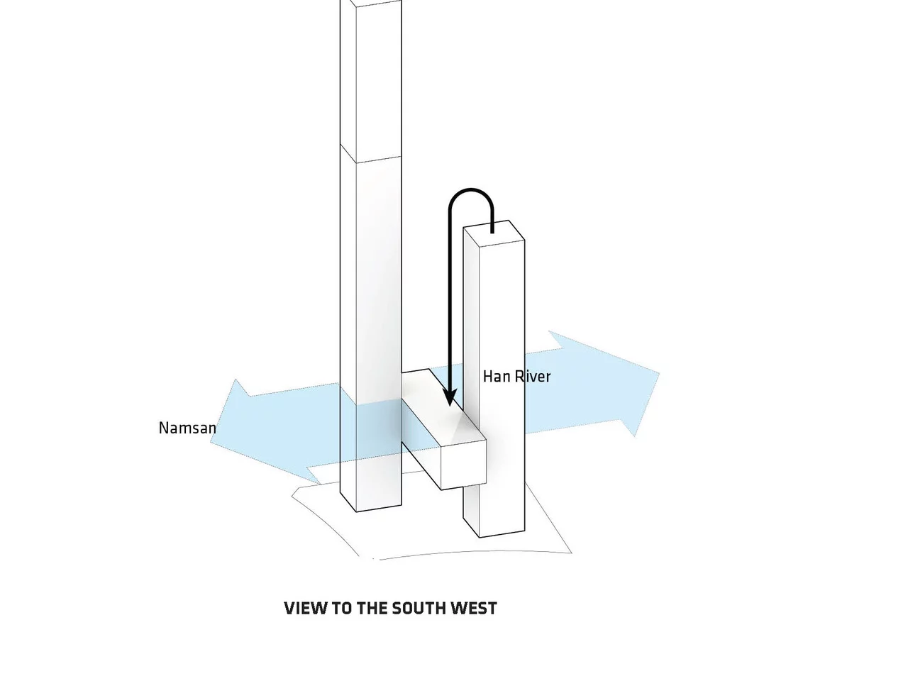The designers essentially lopped several floors off of their original specs and reused them as bridges, giving the whole structure a unique look that will stand out among the Seoul skyline