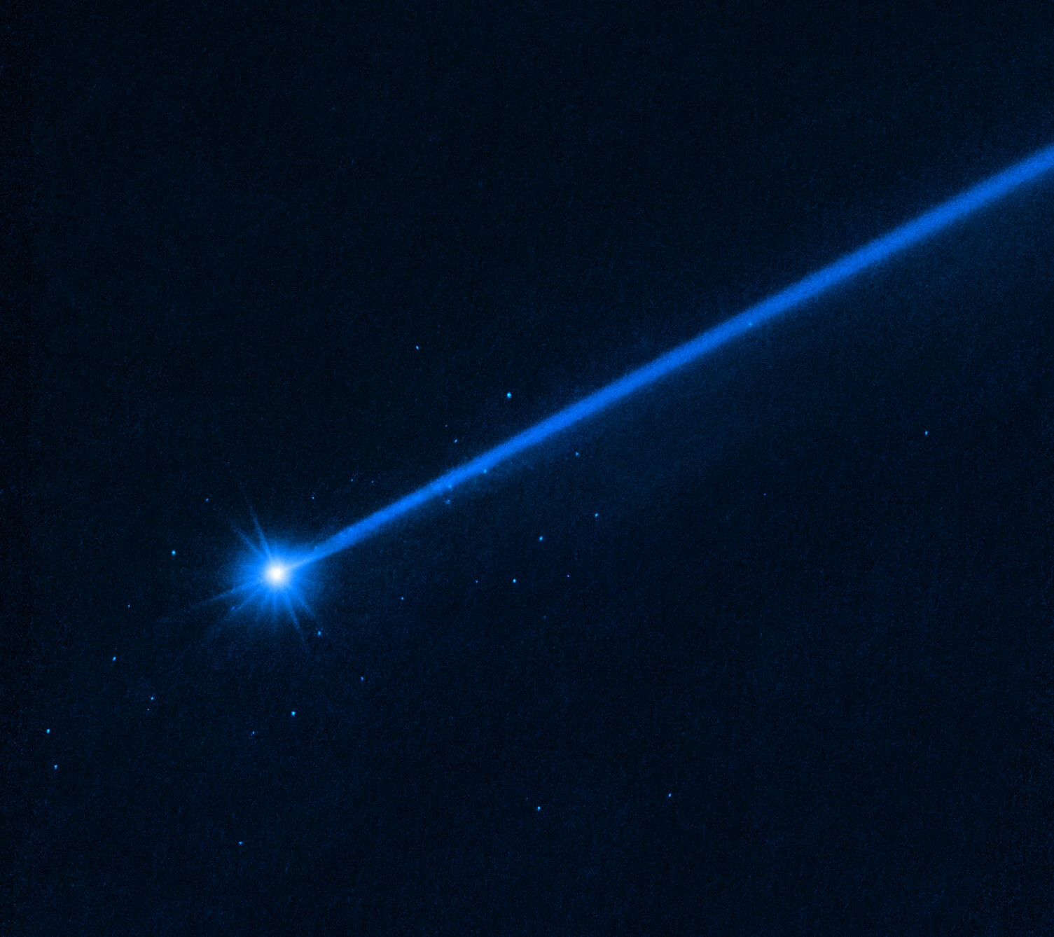 This NASA/ESA Hubble Space Telescope image of the asteroid Dimorphos was taken on 19 December 2022, nearly four months after the asteroid was impacted by NASA’s DART (Double Asteroid Redirection Test) mission
