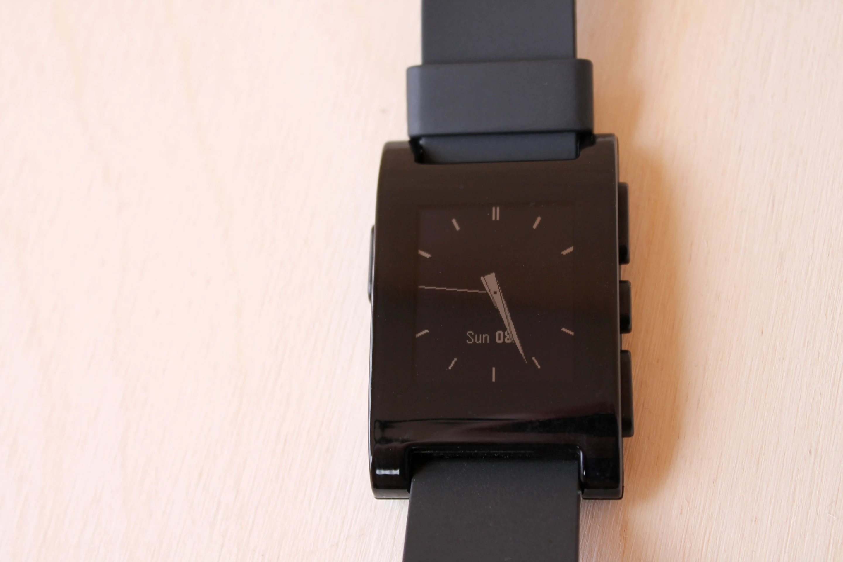 Pebble ships with three default watch faces, but you can add many more ... and even customize your own
