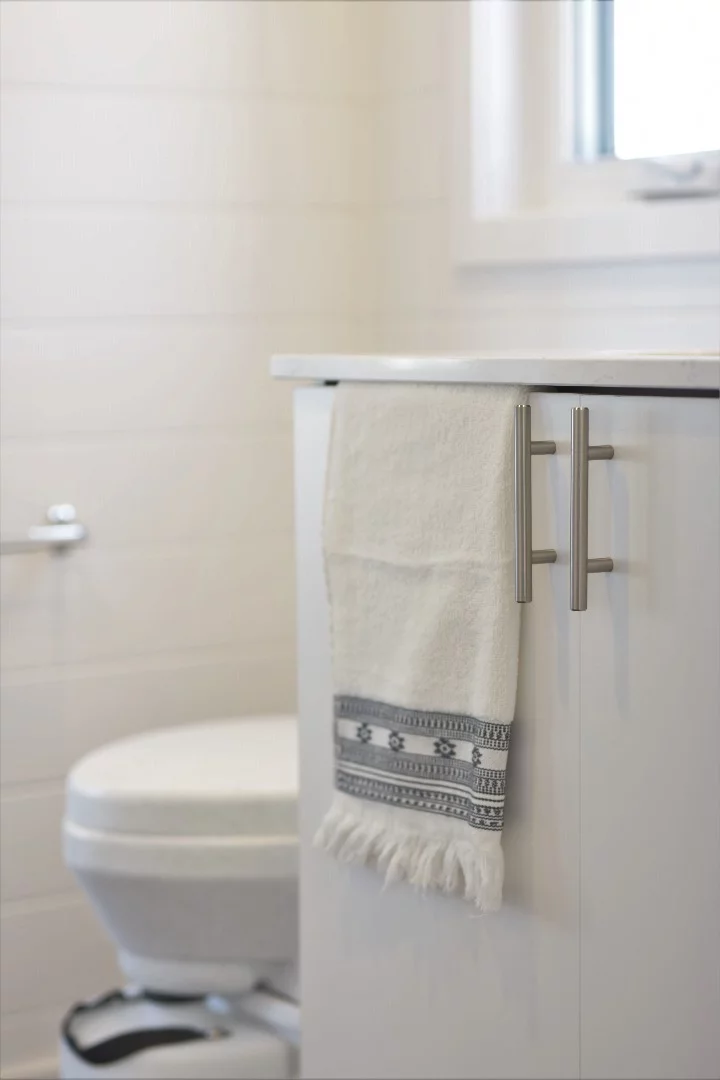 The Magnolia's bathroom includes a composting toilet