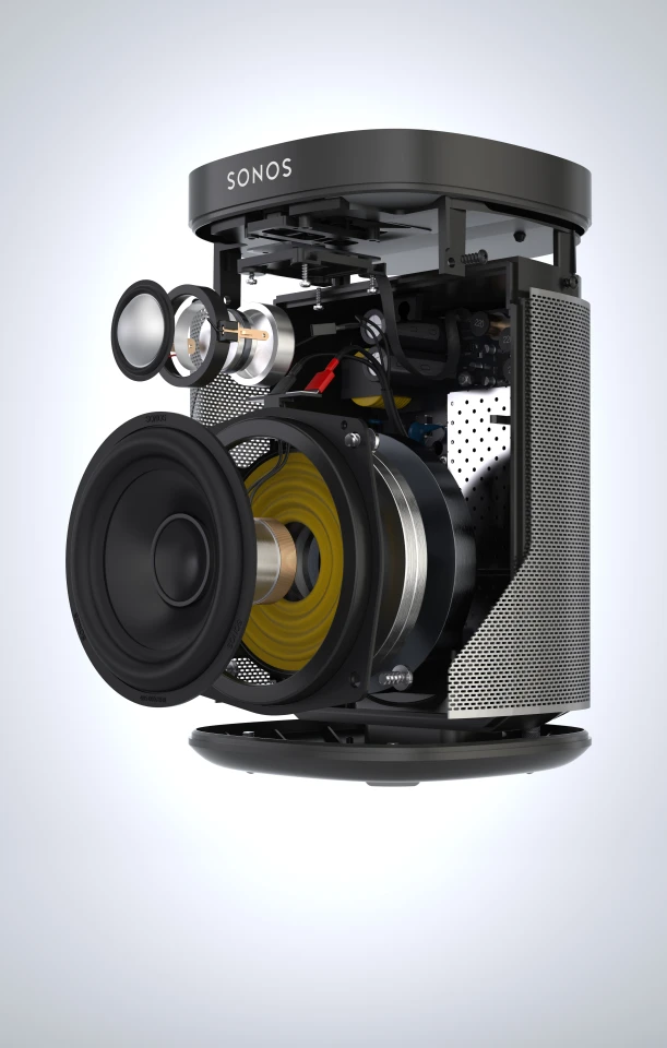 The Play:1 features two Class-D digital amplifiers, a custom 3.5-in mid-woofer and a 1-inch long-throw tweeter