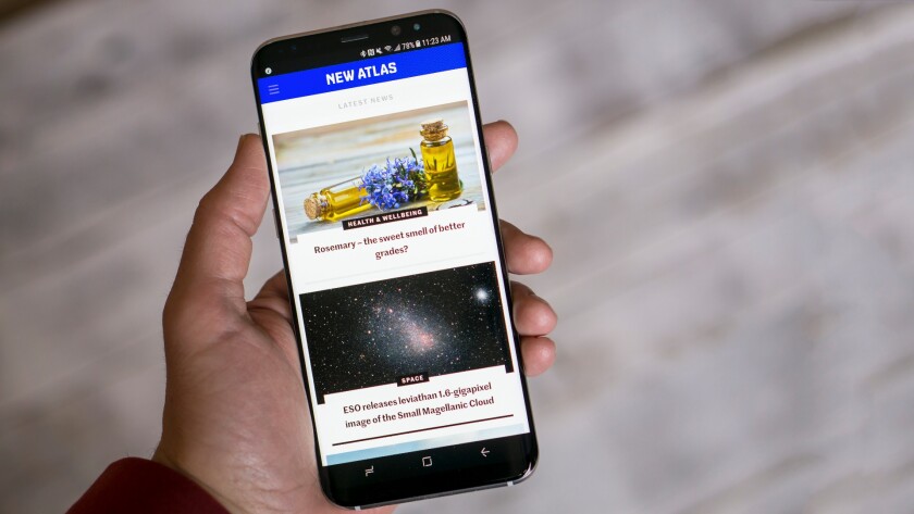 The Galaxy S8+'s 6.2-in display (pictured) has roughly the same area as 2014's Nexus 6