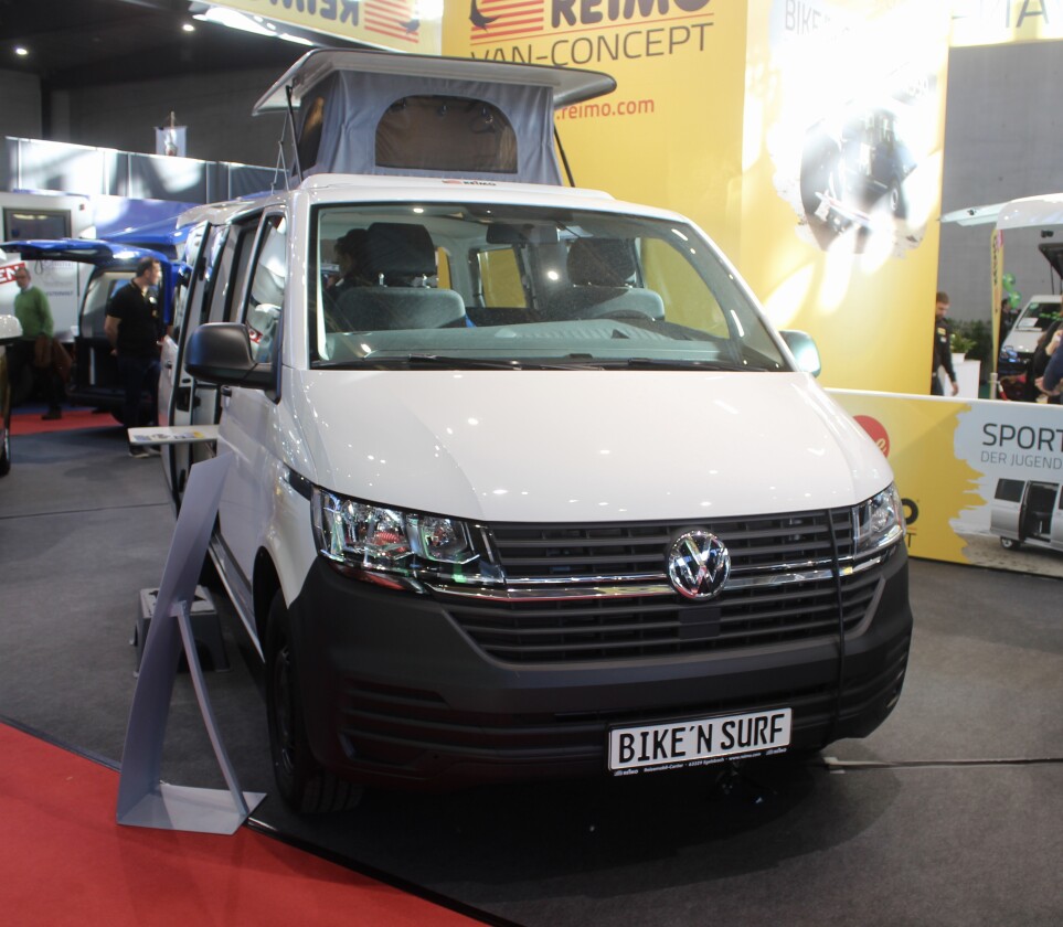 The Reimo Bike 'N' Surf is an affordable, versatile T6.1 camper van, with or without mushroom top