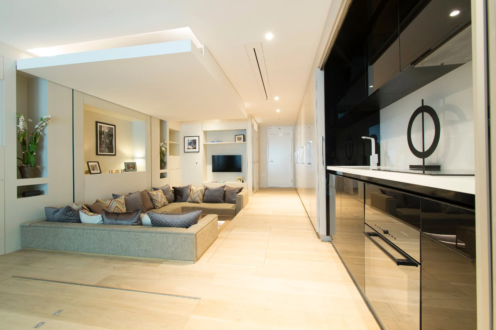 Yo! Home apartments feature a kitchen that can be hidden with a sliding door