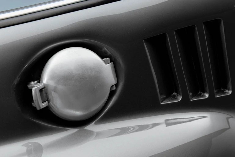 Even though an aluminum filler cap and 37 gallon (140 liter) gas tank were incorporated into the car, it did not initially receive FIA racing approval (Photo: RM Auctions)