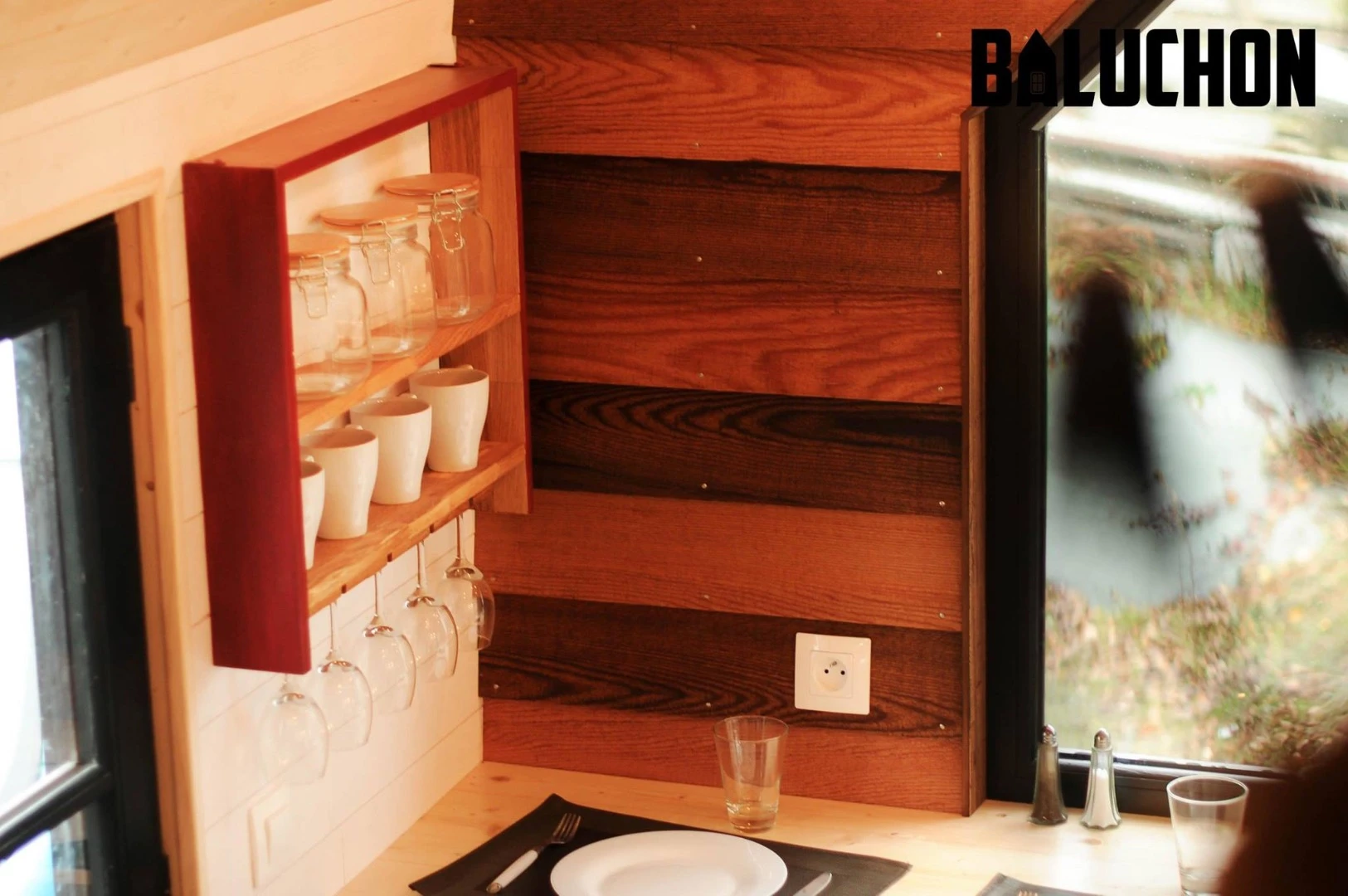 The Calypso's kitchen also includes a wine rack