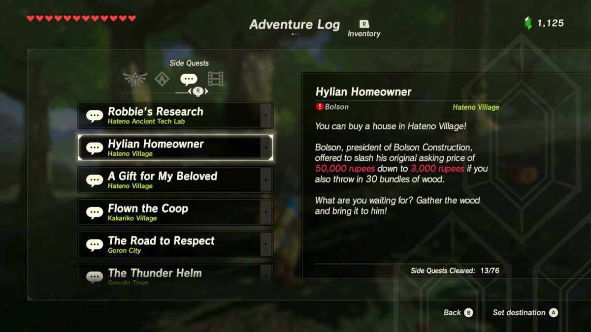 How to buy a house in Breath of the Wild