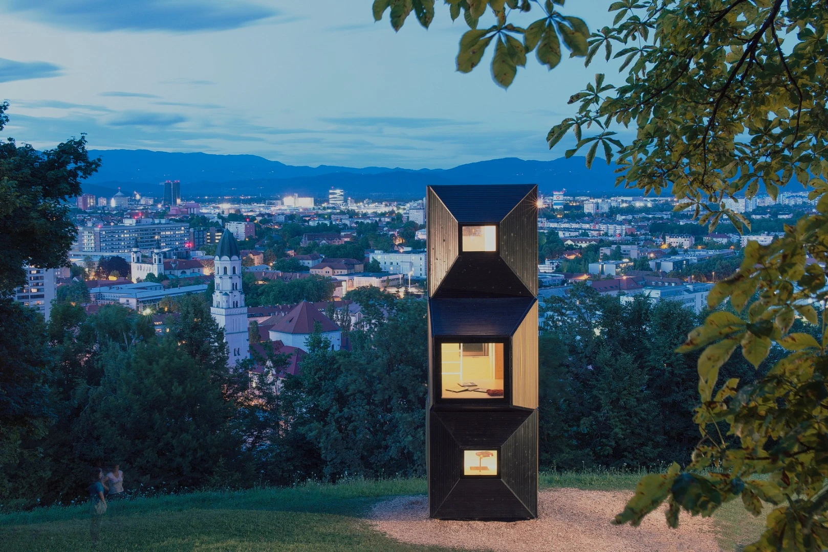 Living Unit on Ljubljana Castle consists of a wooden shell