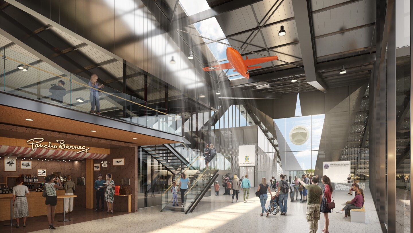 The Flight Test Museum will measure 60,000 sq ft (5,574 sq m) and will include a welcome lounge, gallery space, classrooms, library and a gift shop