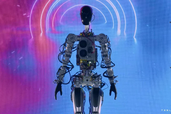 The Bumble C robot takes the stage in Palo Alto, California