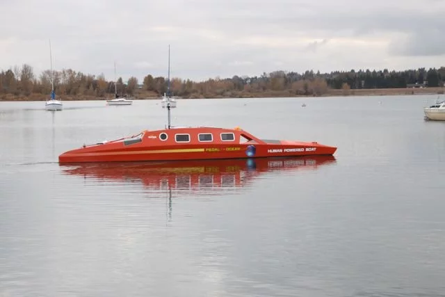 Greg Kolodziejzyk's pedal-powered boat, WiTHiN