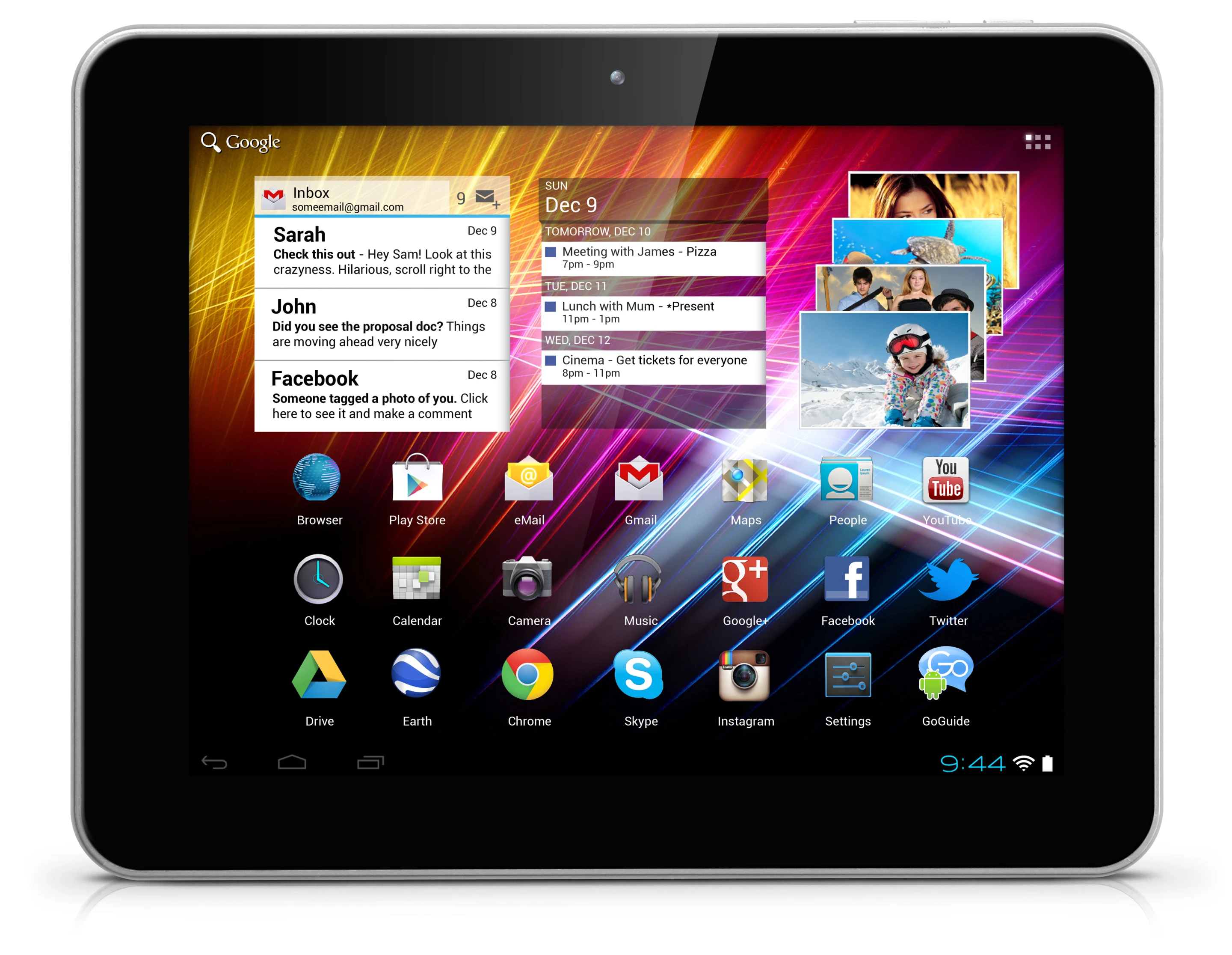 The GTi8 features an 8-inch 1024 x 768 pixel resolution (160 ppi) LED backlit display