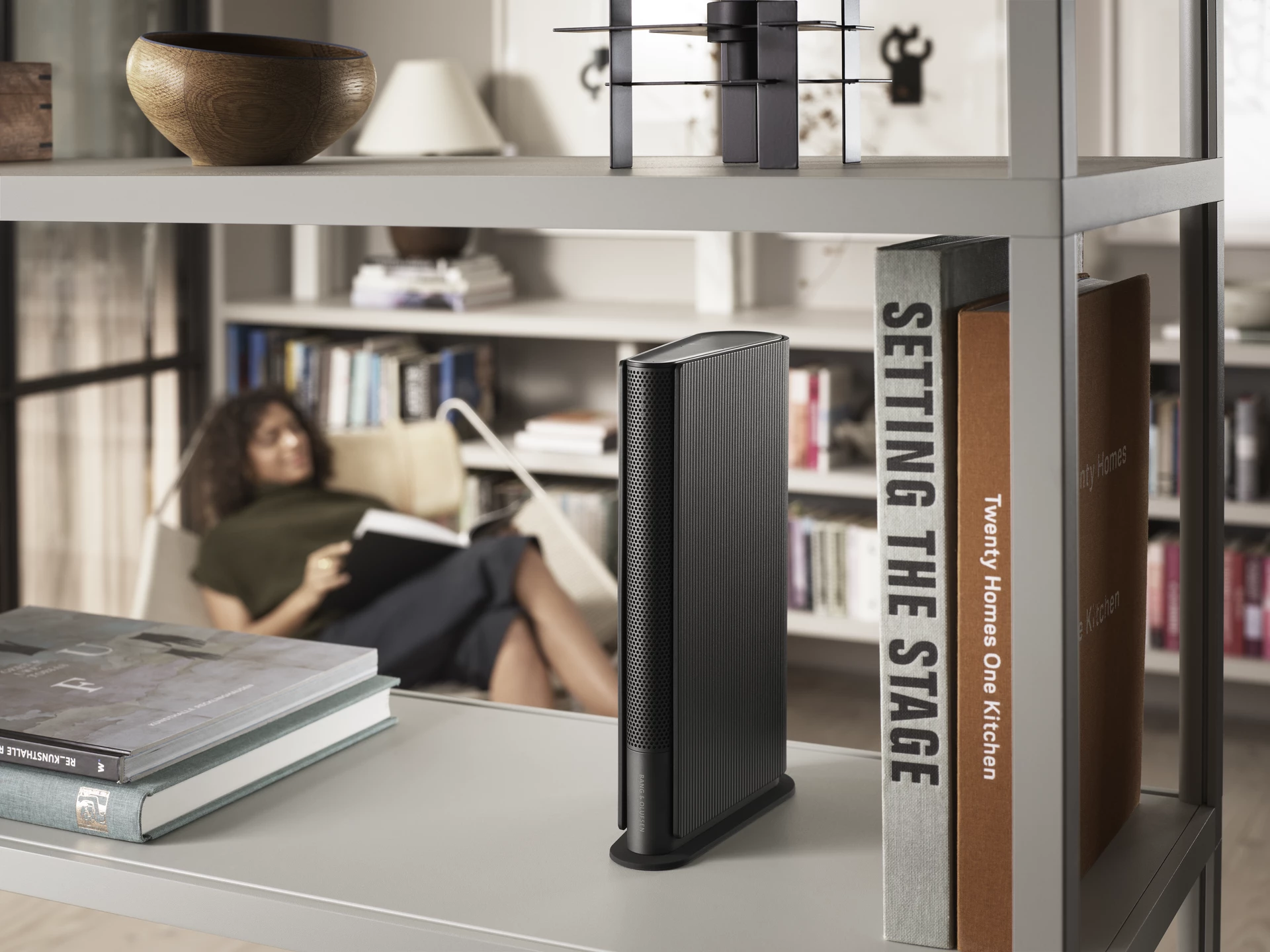 A room-filling bookshelf speaker inspired by the compact form factor of a book