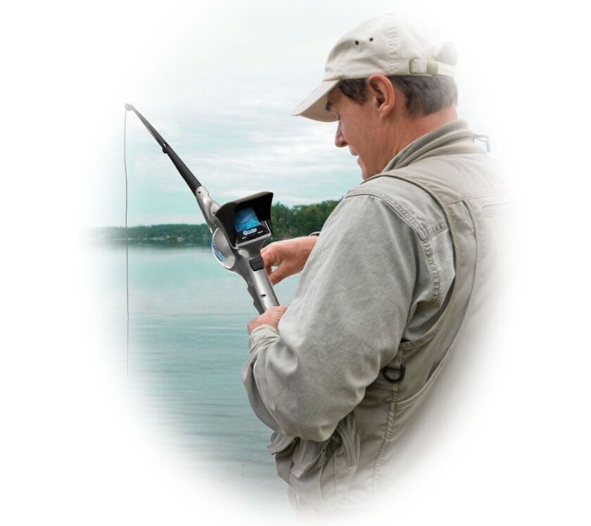The FishEyes rod and reel features a submersible video camera, that providers anglers with a real-time image of their lure and the fish around it (Image: NextSport)