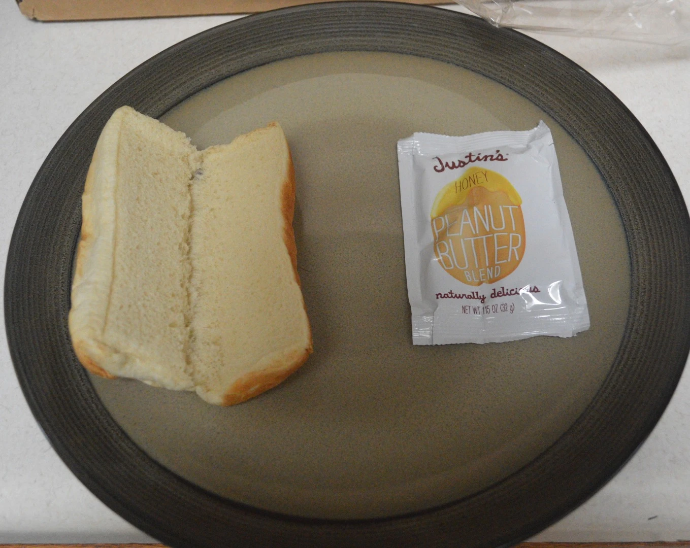 I used a plate and a spatula out for a more formal spreading, but it'd be easy enough to just squeeze, close and eat