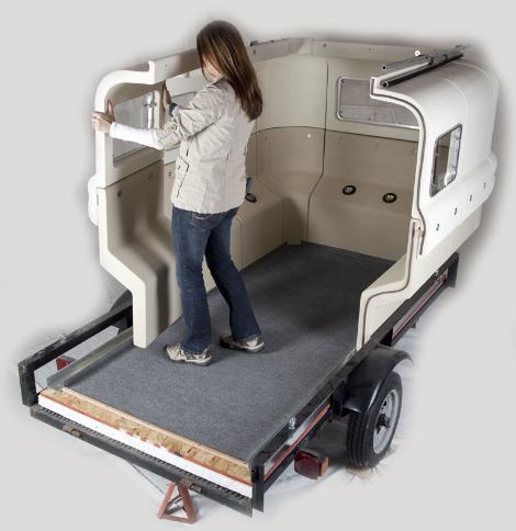 The Teal can be bolted or strapped to a plywood floor on the trailer