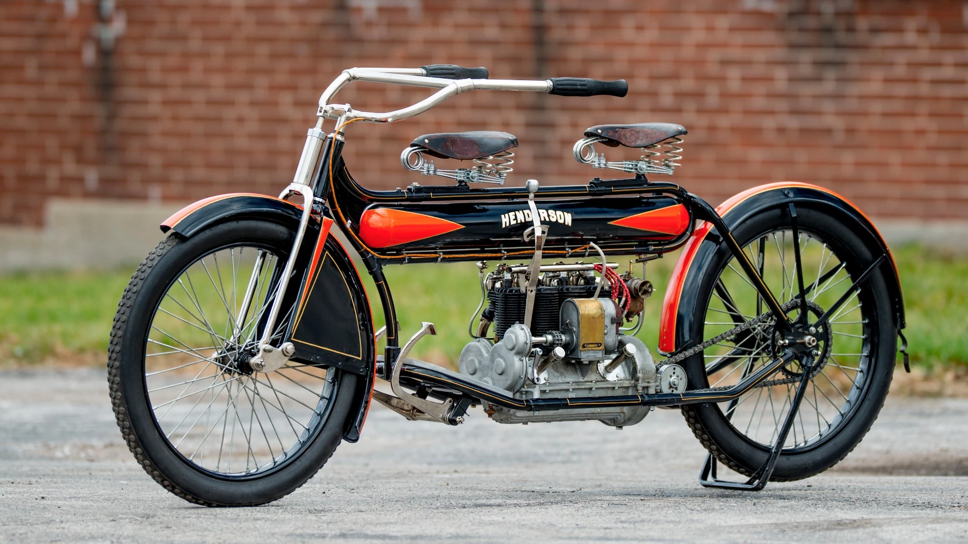 This 1912 Henderson Four sold for $181,500. This bike already held the title of the most expensive Henderson ever sold, having fetched $225,500 at the E. J. Cole Collection auction in March, 2015. This time around, it fetched $50,000 less. A 1917 model also sold for $209,000 in March, 2015.