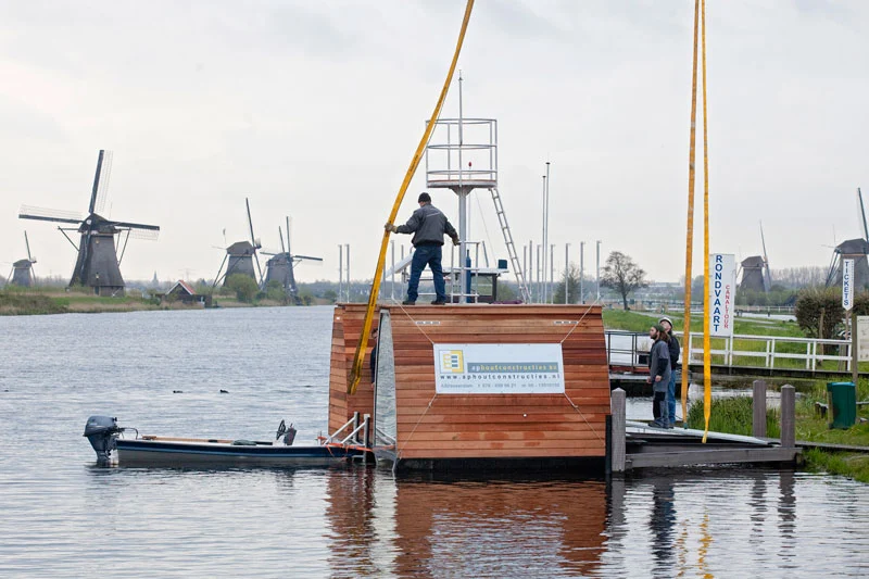 The ecolodge has recently found a permanent home in the Biesbosch National Park in The Netherlands