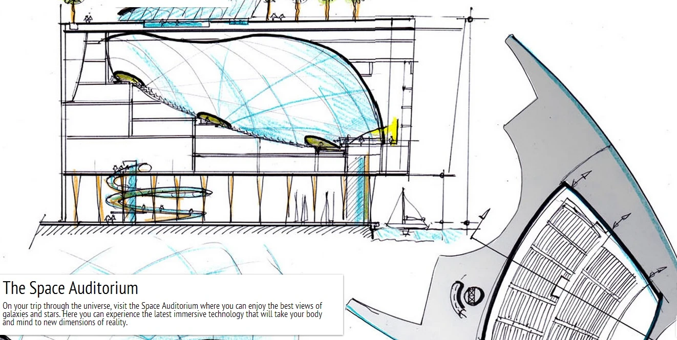 Barcelona Island sketches by architect Erik Morvan