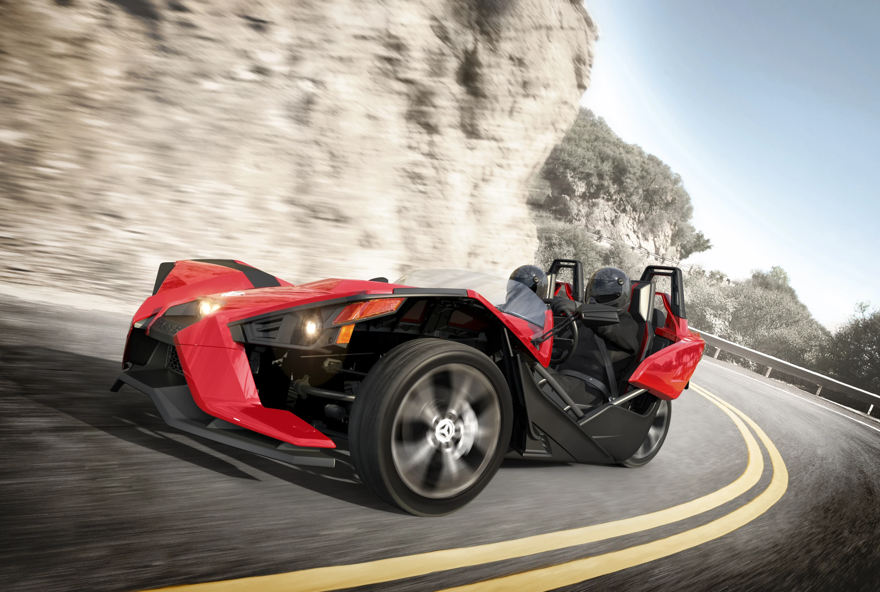 The premium Slingshot adds color, larger wheels and an LCD panel among other features