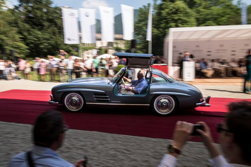 The honorable mention in Class E appropriately went to a 1955 Gullwing 300 SL Mercedes-Benz, this one owned by Andries Meuzelaar of Belgium.