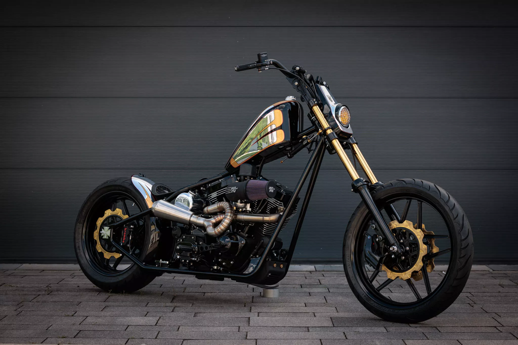 MB Cycles’ Stauffenberg chopper is based on a West Coast Choppers CFL frame and an S&S Cycle V-twin motor.