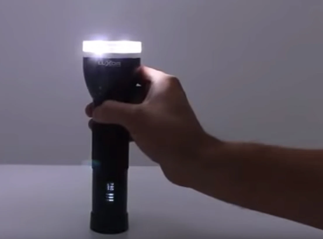 The Luxor 2 can function as a torch light when held or set on a flat surface