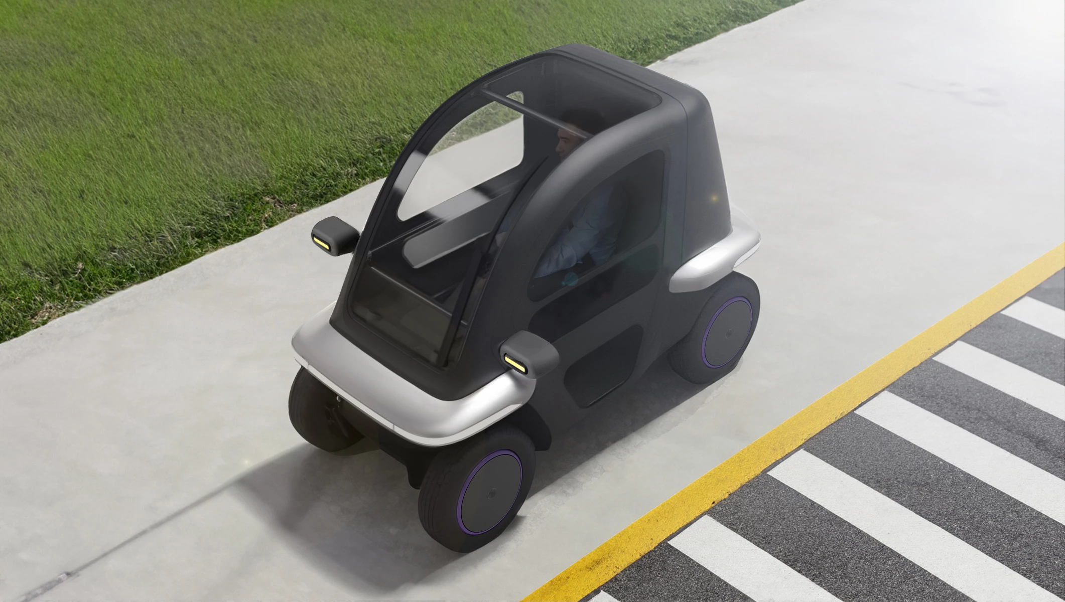The Zigy micro-EV features a 12-kW motor and 160-km battery