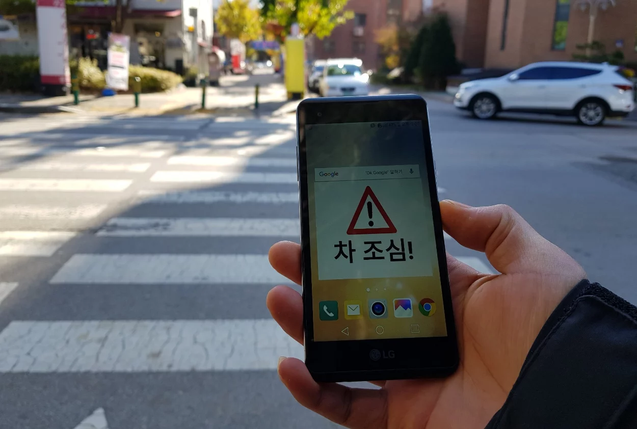 Crosswalk users are also warned via an app