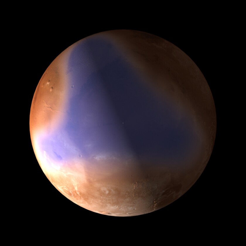 New results from the MARSIS radar on Mars Express give strong evidence for a former ocean on Mars that would have covered the northern plains billions of years ago (Image: ESA, C. Carreau)