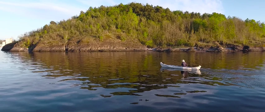 On the water in the Onak canoe