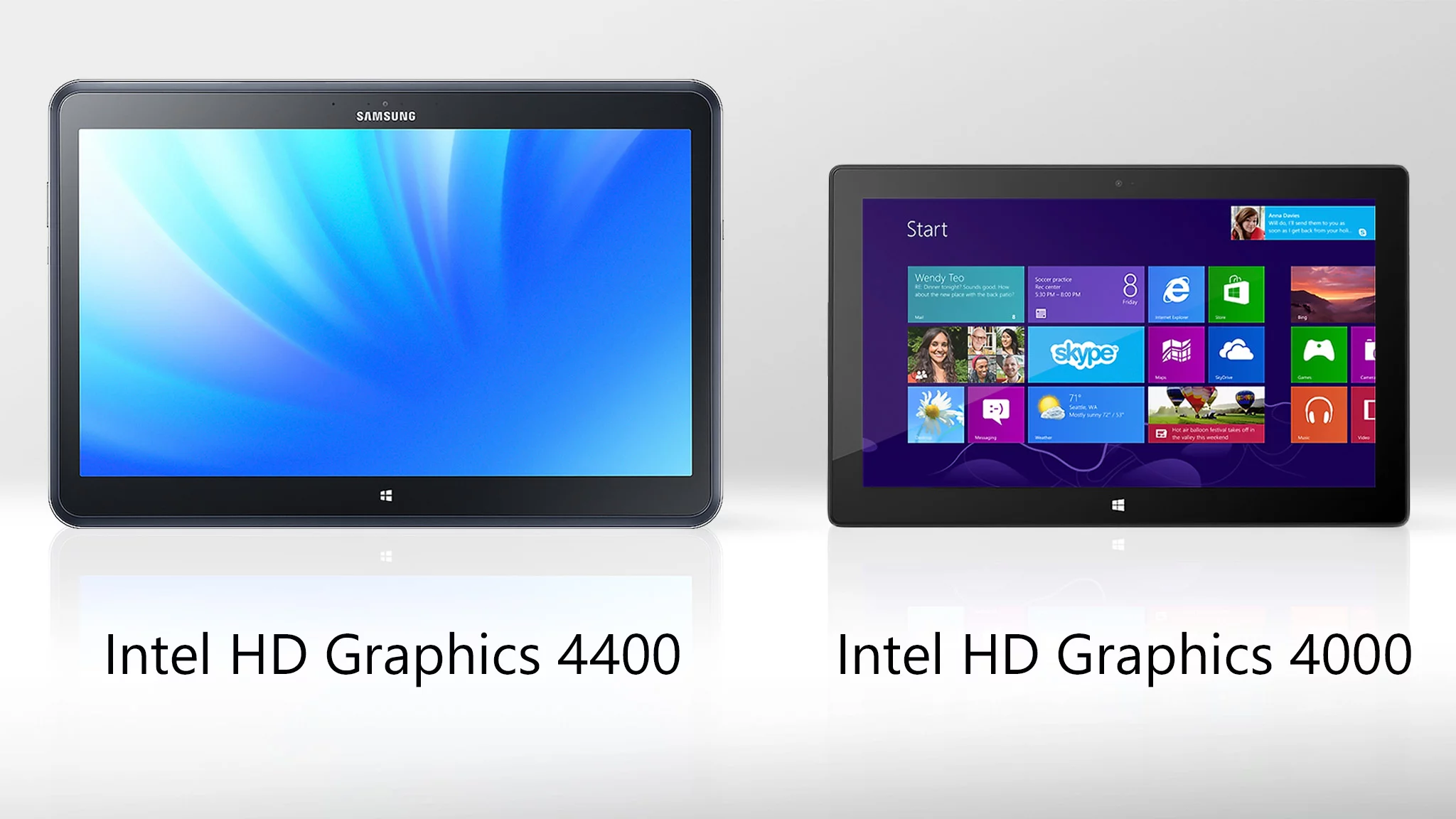 The Ativ's integrated GPU is a bit more advanced than the Surface's version