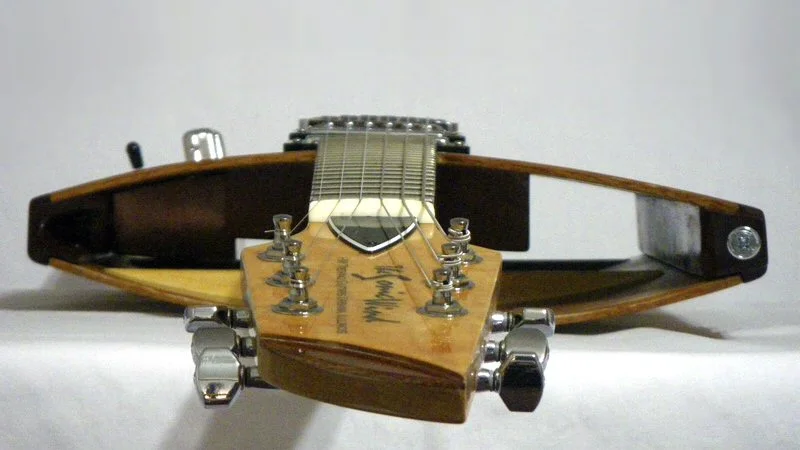 Instrument designer and builder Hector Trevino has created a radical open chamber guitar that he claims offers more resonance and natural sustain than traditional solid-body electric guitar designs